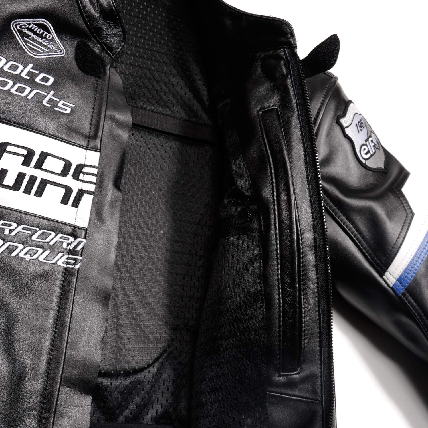 カープ小次郎elfオールシーズンライダースジャケットブルー、ブラックLL 楽天市場】エルフ elf（ジャケット｜バイクウェア・プロテクター